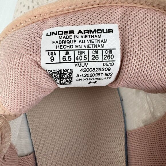 Under Armour Size 9 Bandit 4 Pink Grey Running Sneakers Shoes 3020357 - Picture 9 of 13